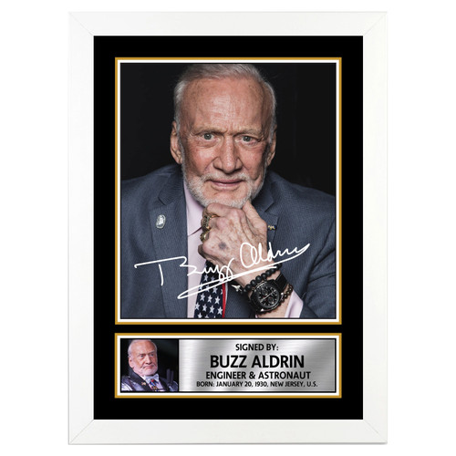 Buzz Aldrin Authors printed autograph poster print