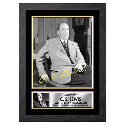 C.S Lewis Authors printed autograph poster print