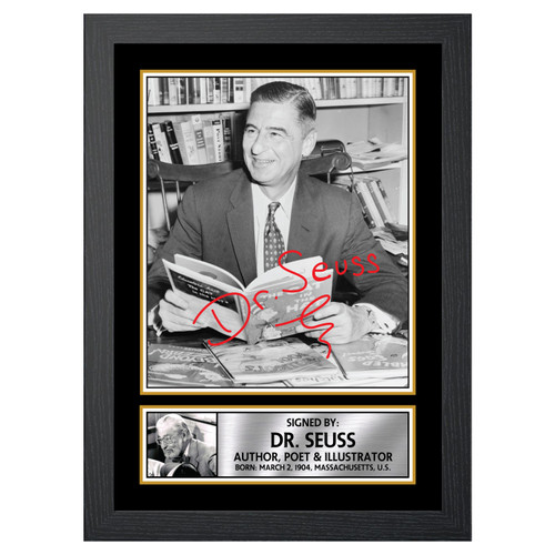 Dr. Seuss Authors Printed Autograph Poster Print Photo Signature Gift