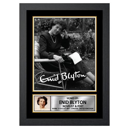 Enid Blyton Authors Printed Autograph Poster Print Photo Signature Gift