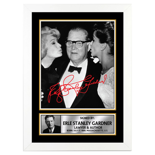 Erle Stanley Gardner Authors printed autograph poster print