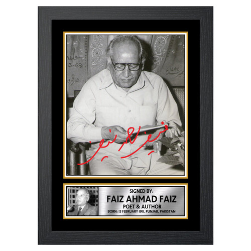 Faiz Ahmad Faiz Authors Printed Autograph Poster Print Photo Signature Gift