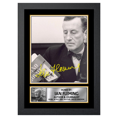 Ian Fleming M220 Authors Printed Autograph Poster Print Photo Signature Gift