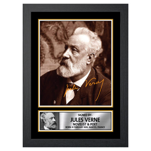 Jules Verne Authors printed autograph poster print