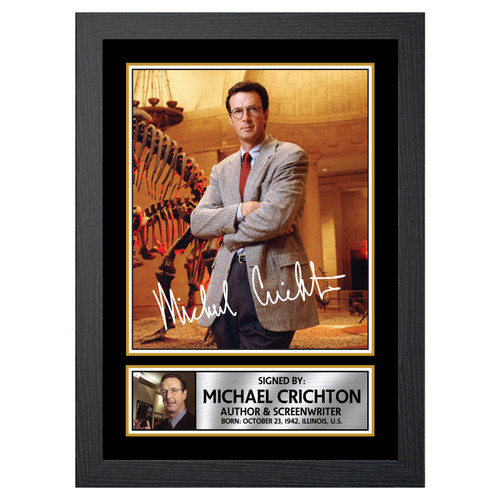 Michael Crichton M252 Authors Printed Autograph Poster Print Photo Signature Gift