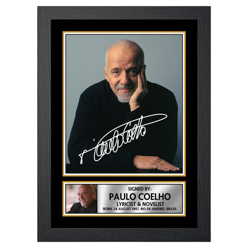 Paulo Coelho M260 Authors Printed Autograph Poster Print Photo Signature Gift