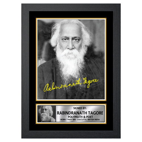 Rabindranath Tagore Authors Printed Autograph Poster Print Photo Signature Gift