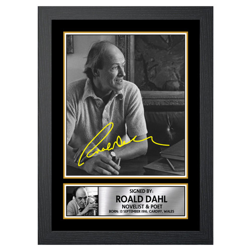 Roald Dahl M266 Authors Printed Autograph Poster Print Photo Signature Gift