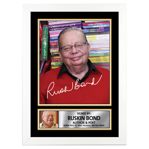 Ruskin Bond Authors printed autograph poster print