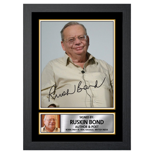 Ruskin Bond Authors printed autograph poster print