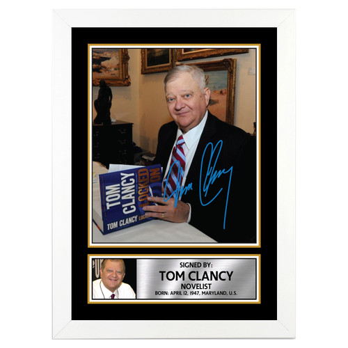Tom Clancy Authors Printed Autograph Poster Print Photo Signature Gift