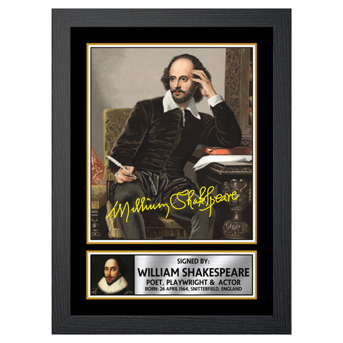 William Shakespeare Authors printed autograph poster print