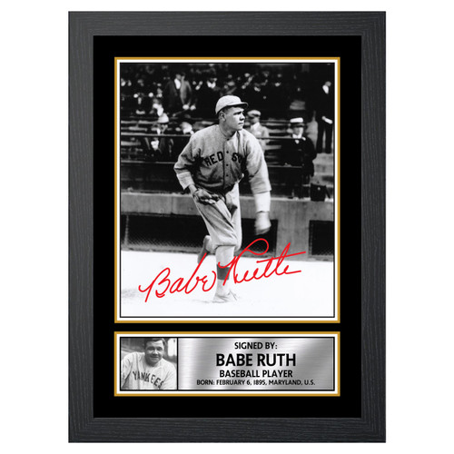 Babe Ruth Baseball Player printed autograph poster print