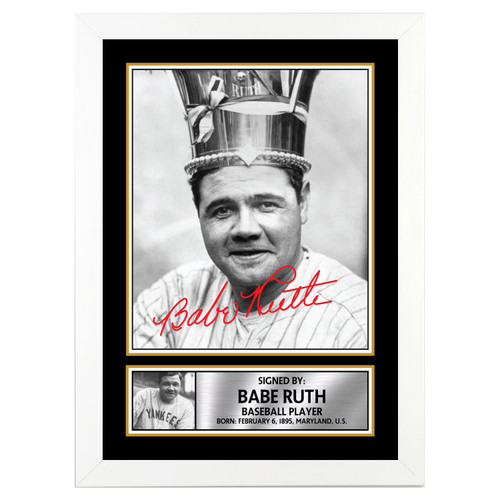 Babe Ruth 2 Baseball Player printed autograph poster print