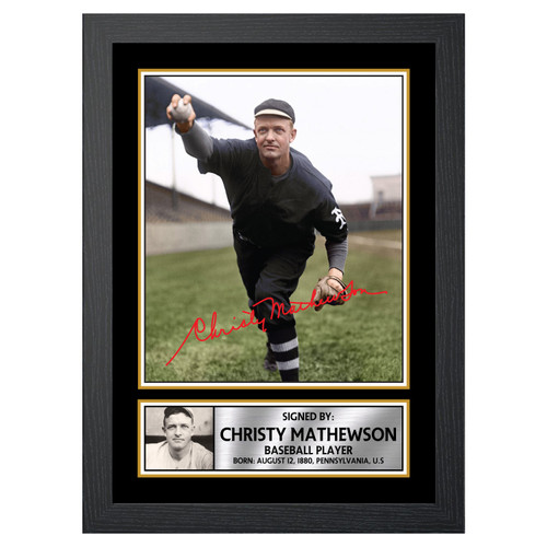 Christy Mathewson Baseball Player printed autograph poster print
