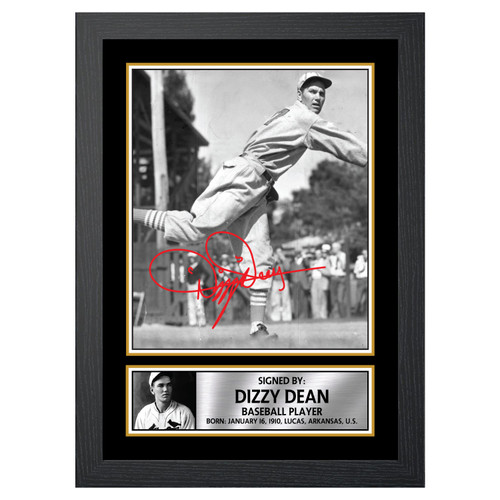 Dizzy Dean Baseball Player printed autograph poster print