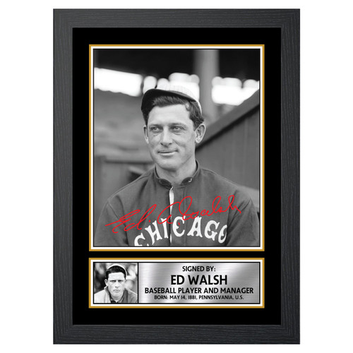 Ed Walsh Baseball Player printed autograph poster print