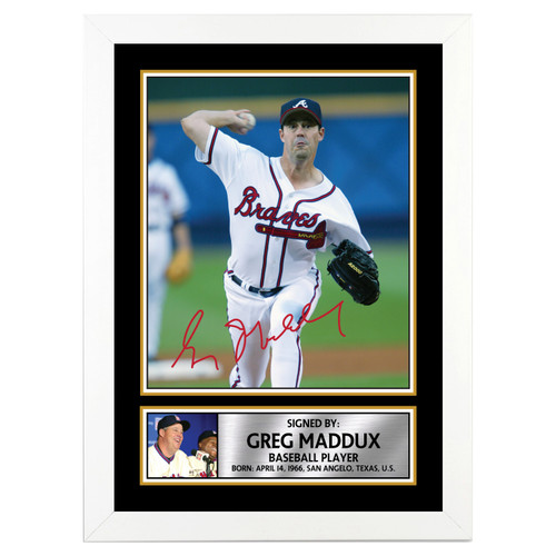 Greg Maddux Baseball Player printed autograph poster print