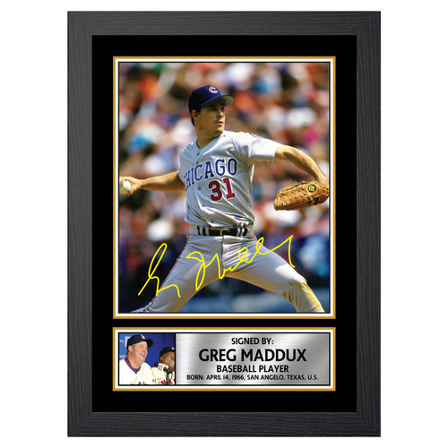 Greg Maddux 2 Baseball Player printed autograph poster print