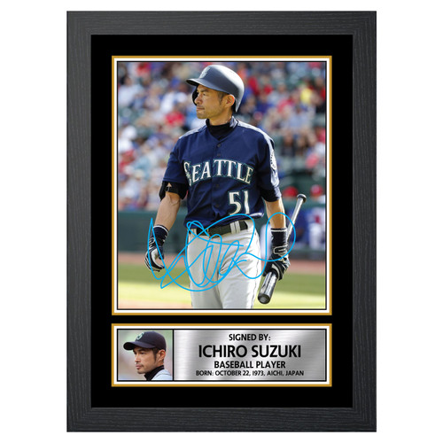 Ichiro Suzuki 2 Baseball Player printed autograph poster print
