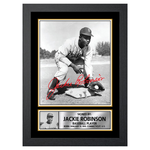Jackie Robinson 2 Baseball Player printed autograph poster print