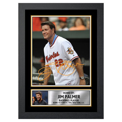 Jim Palmer 2 Baseball Player printed autograph poster print