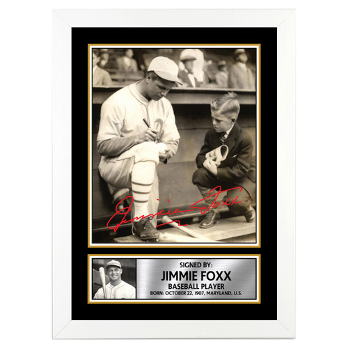 Jimmie Foxx Baseball Player printed autograph poster print