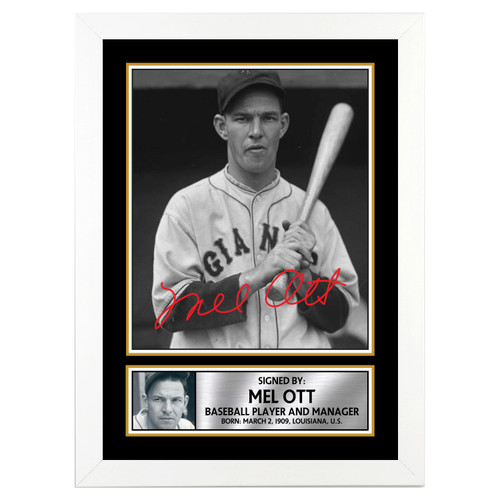 Mel Ott 2 Baseball Player printed autograph poster print