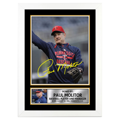 Paul Molitor 2 Baseball Player printed autograph poster print