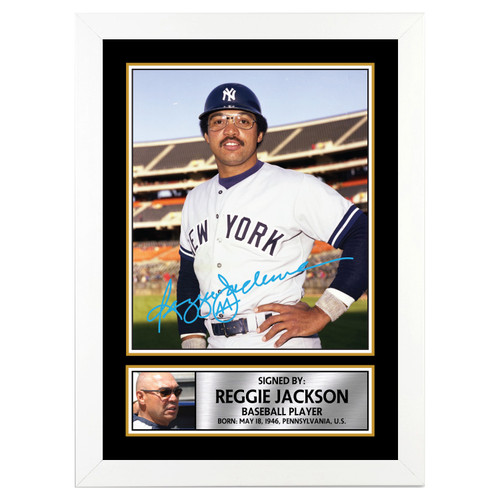 Reggie Jackson Baseball Player printed autograph poster print
