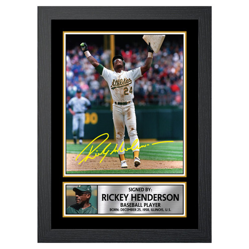 Rickey Henderson 2 Baseball Player printed autograph poster print