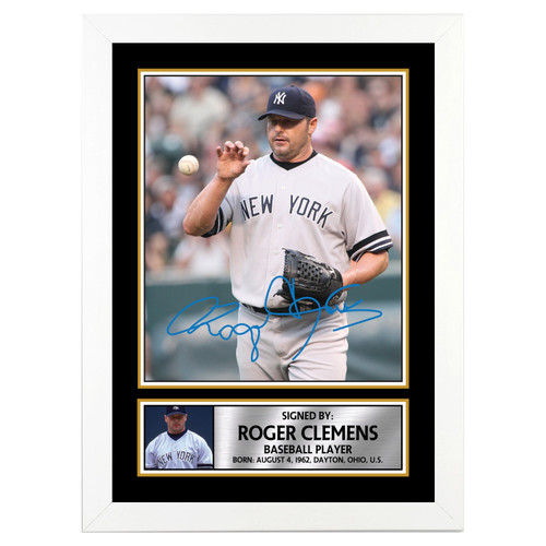 Roger Clemens Baseball Player printed autograph poster print