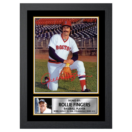 Rollie Fingers 2 Baseball Player printed autograph poster print