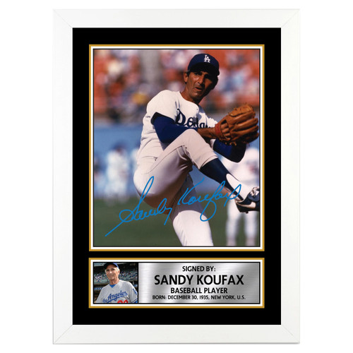 Sandy Koufax Baseball Player printed autograph poster print
