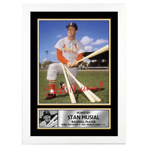 Stan Musial Baseball Player printed autograph poster print