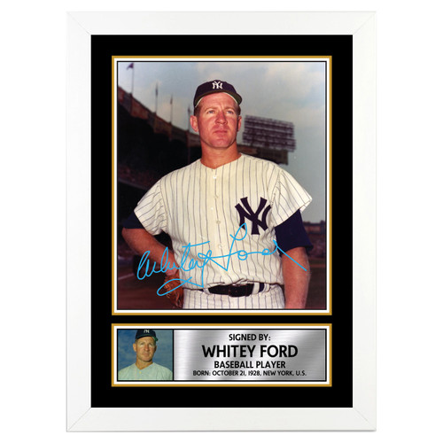Whitey Ford Baseball Player Printed Autograph Poster Print Photo Signature Gift