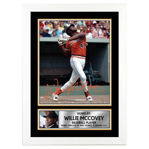 Willie McCovey Baseball Player printed autograph poster print