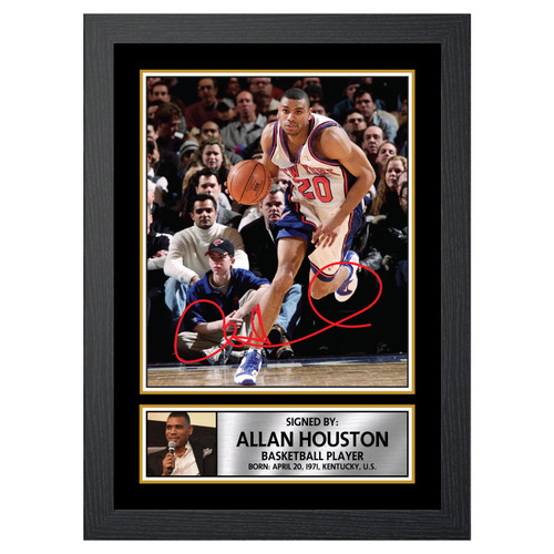 Allan Houston 2 Basketball Player printed autograph poster print