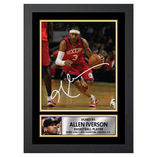Allen Iverson Basketball Player printed autograph poster print
