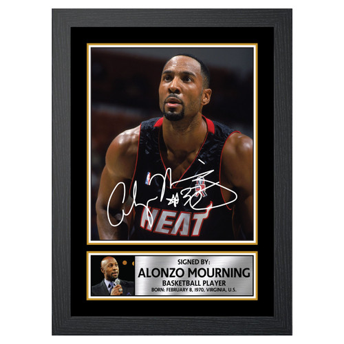 Alonzo Mourning Basketball Player printed autograph poster print