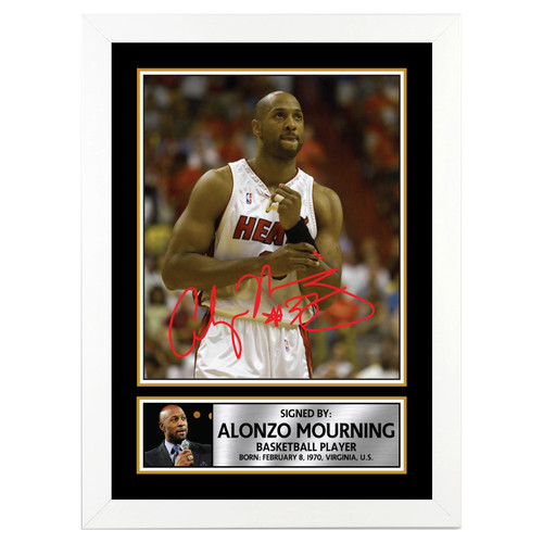 Alonzo Mourning 2 Basketball Player printed autograph poster print