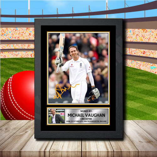 Michael Vaughan printed autograph poster print