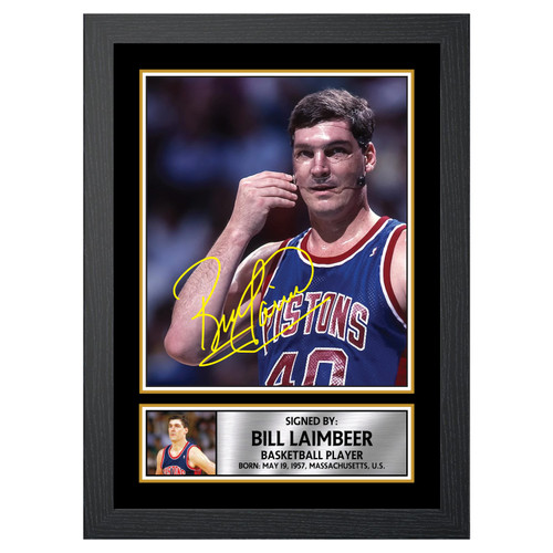 Bill Laimbeer Basketball Player printed autograph poster print