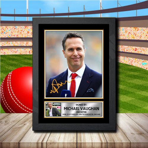 Michael Vaughan printed autograph poster print