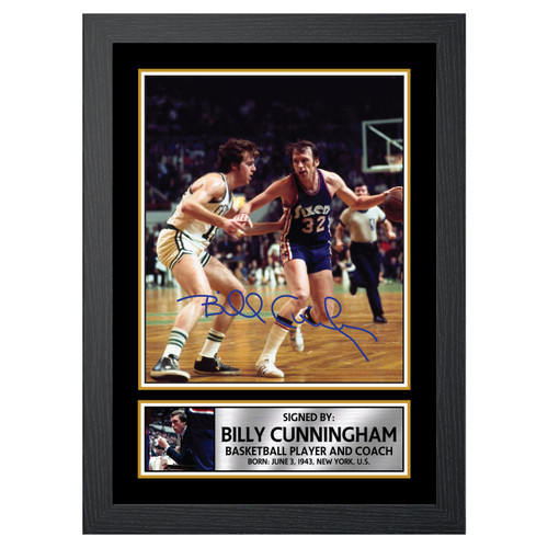 Billy Cunningham Basketball Player printed autograph poster print