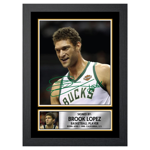 Brook Lopez 2 Basketball Player printed autograph poster print