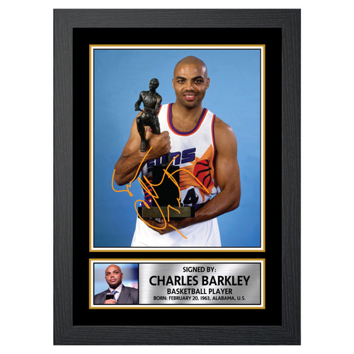 Charles Barkley 2 Basketball Player printed autograph poster print