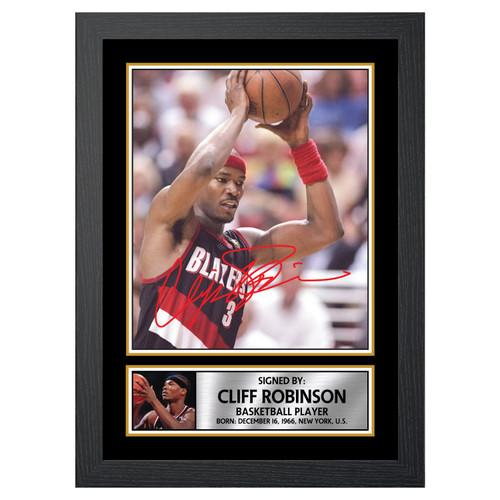 Clifford Robinson 2 Basketball Player printed autograph poster print