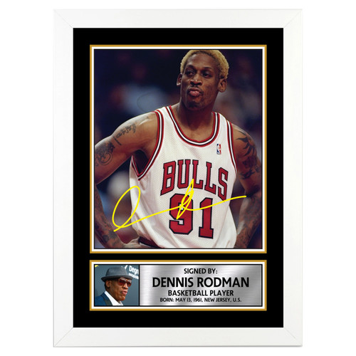 Dennis Rodman Basketball Player printed autograph poster print