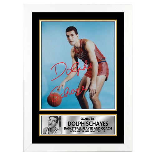 Dolph Schayes Basketball Player printed autograph poster print